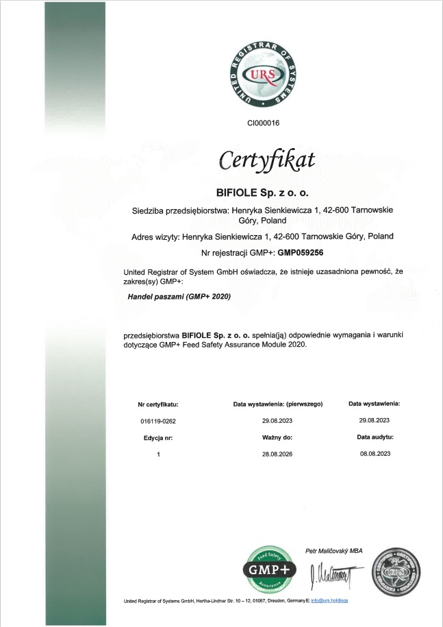 Certificate GMP+